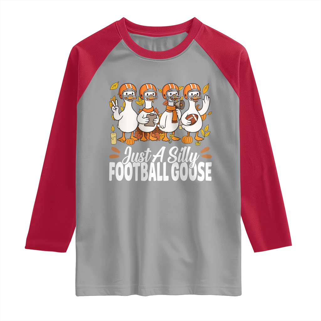 Just A Silly Football Raglan Shirt Animal Sports Fan Gift TS12 Sport Gray Red Print Your Wear