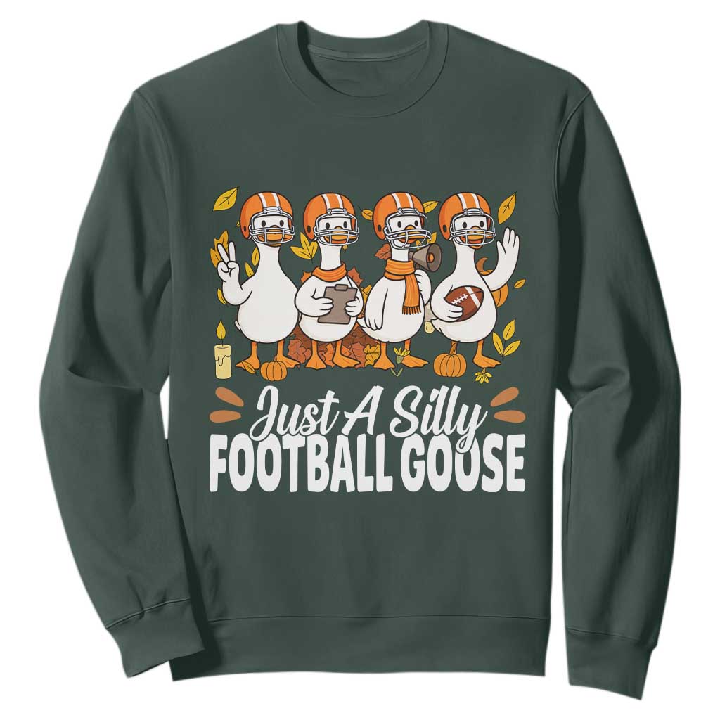Just A Silly Football Sweatshirt Animal Sports Fan Gift TS12 Dark Forest Green Print Your Wear