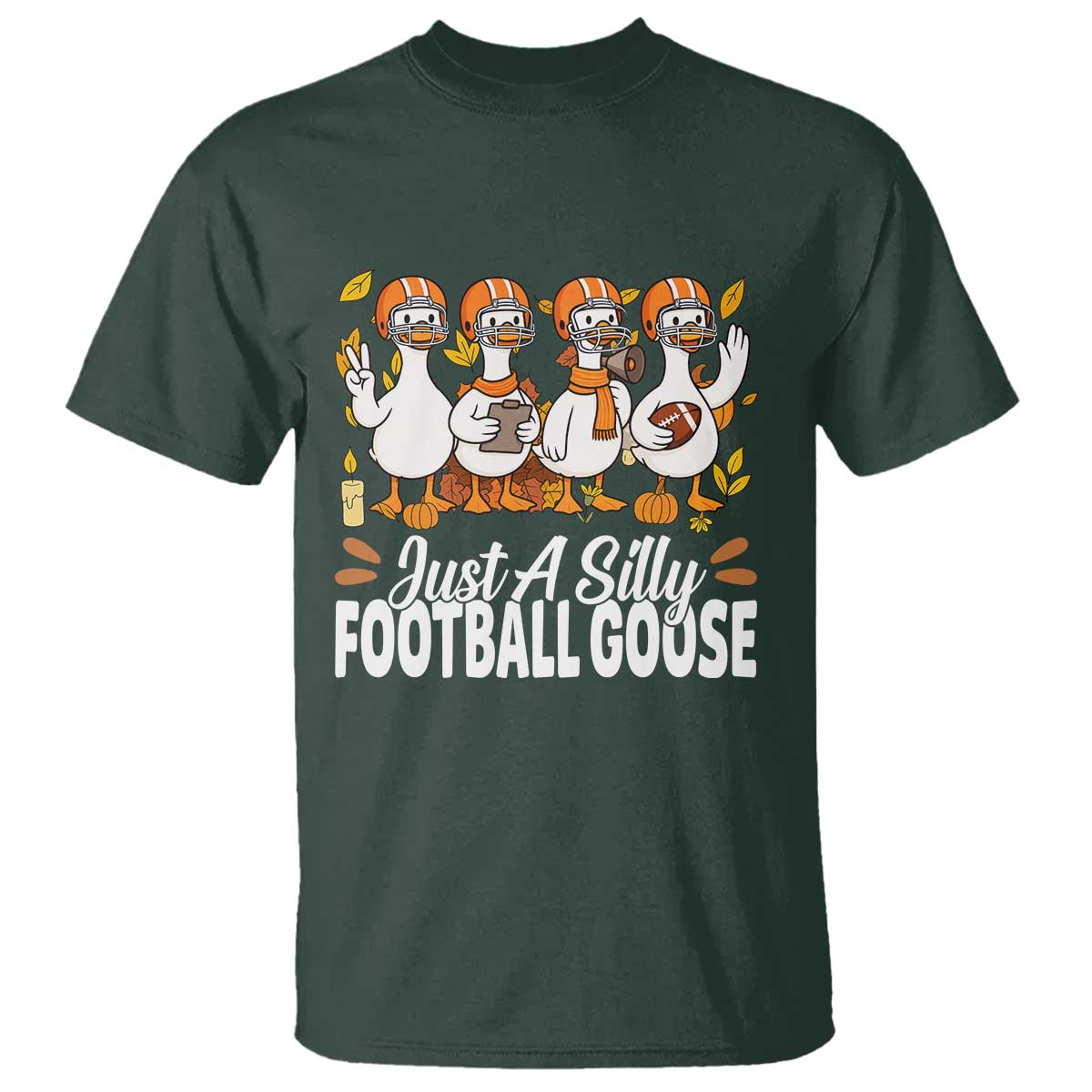 Just A Silly Football T Shirt Animal Sports Fan Gift TS12 Dark Forest Green Print Your Wear