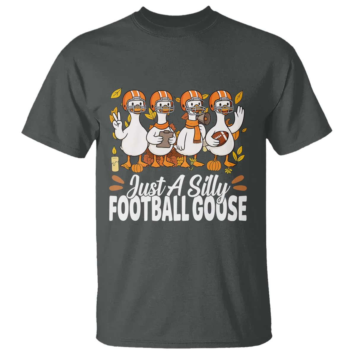 Just A Silly Football T Shirt Animal Sports Fan Gift TS12 Dark Heather Print Your Wear