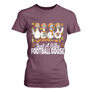 Just A Silly Football T Shirt For Women Animal Sports Fan Gift TS12 Maroon Print Your Wear