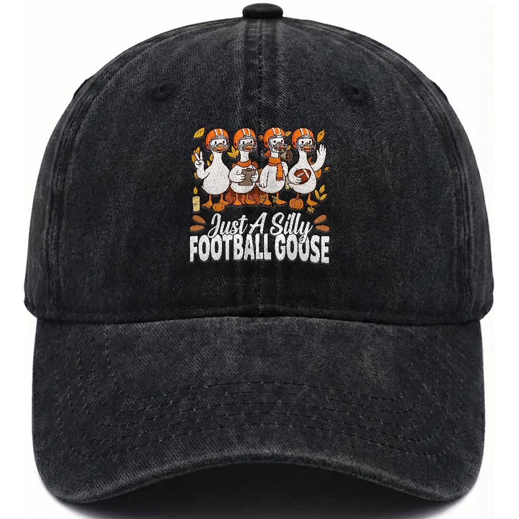 Just A Silly Football Washed Cotton Baseball Cap Animal Sports Fan Gift TS12 Print Your Wear