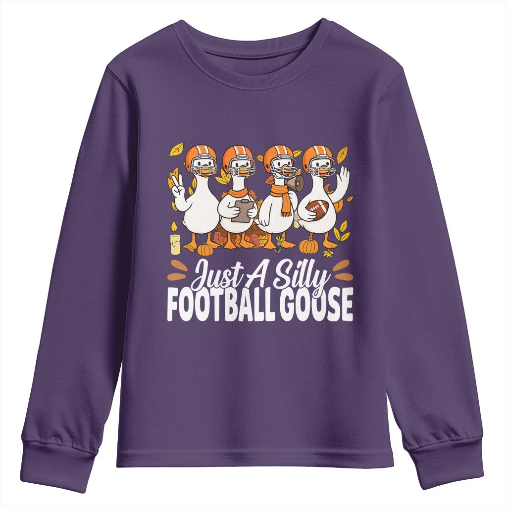 Just A Silly Football Youth Sweatshirt Animal Sports Fan Gift TS12 Purple Print Your Wear