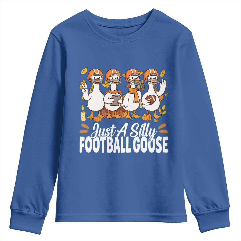 Just A Silly Football Youth Sweatshirt Animal Sports Fan Gift TS12 Royal Blue Print Your Wear