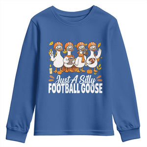 Just A Silly Football Youth Sweatshirt Animal Sports Fan Gift TS12 Royal Blue Print Your Wear