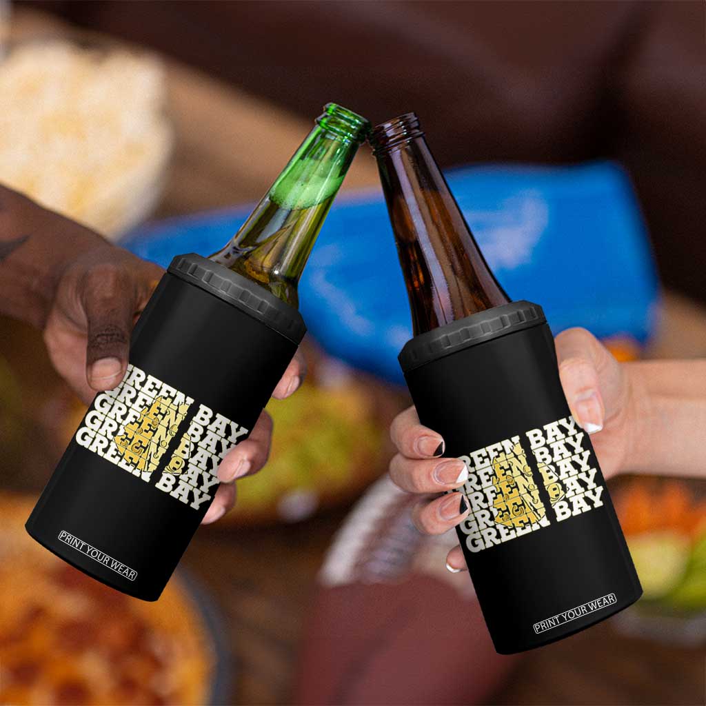 Green Bay Football Fan Cheese Lover 4 in 1 Can Cooler Tumbler Supporter Gift Idea TS12 Print Your Wear