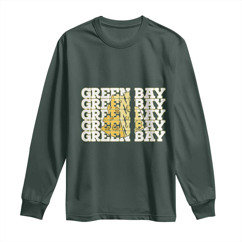 Green Bay Football Fan Cheese Lover Long Sleeve Shirt Supporter Gift Idea TS12 Dark Forest Green Print Your Wear