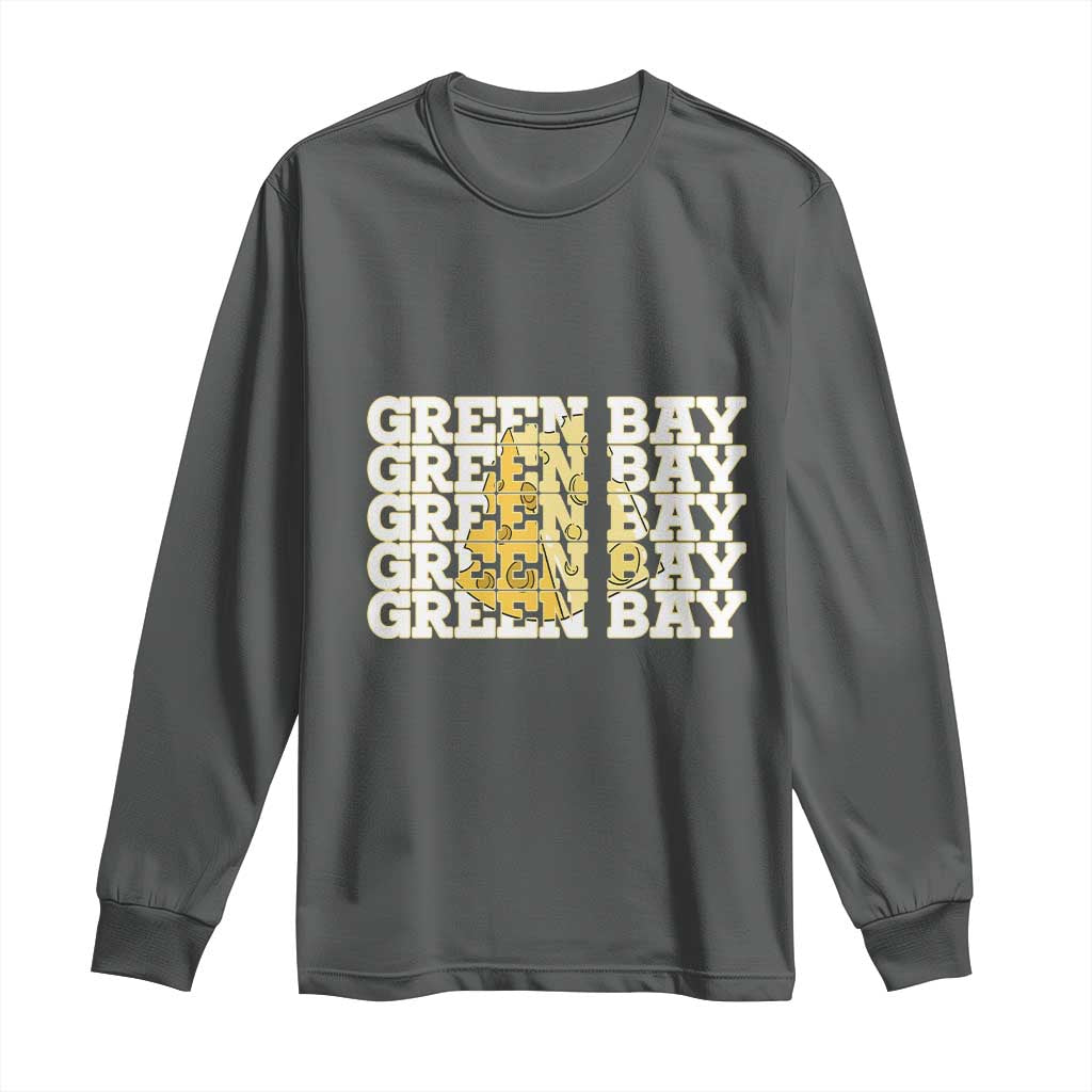 Green Bay Football Fan Cheese Lover Long Sleeve Shirt Supporter Gift Idea TS12 Dark Heather Print Your Wear
