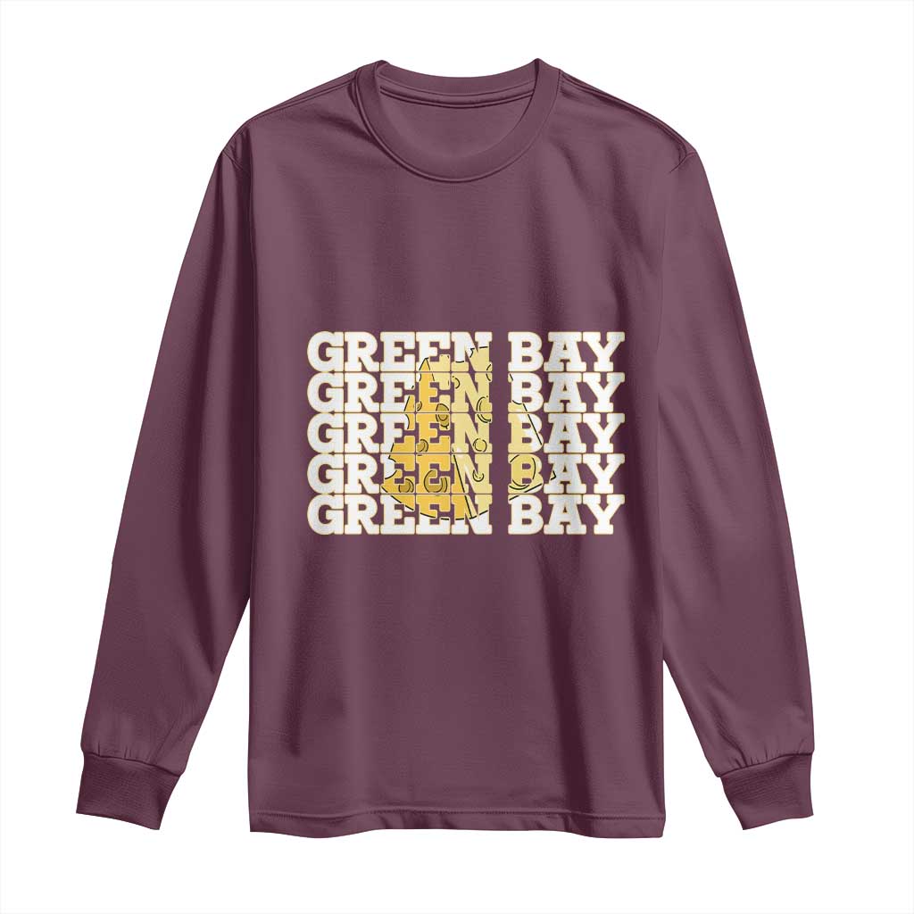 Green Bay Football Fan Cheese Lover Long Sleeve Shirt Supporter Gift Idea TS12 Maroon Print Your Wear