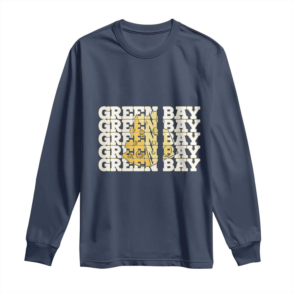 Green Bay Football Fan Cheese Lover Long Sleeve Shirt Supporter Gift Idea TS12 Navy Print Your Wear