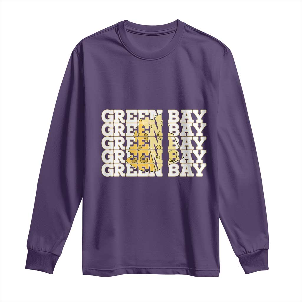 Green Bay Football Fan Cheese Lover Long Sleeve Shirt Supporter Gift Idea TS12 Purple Print Your Wear
