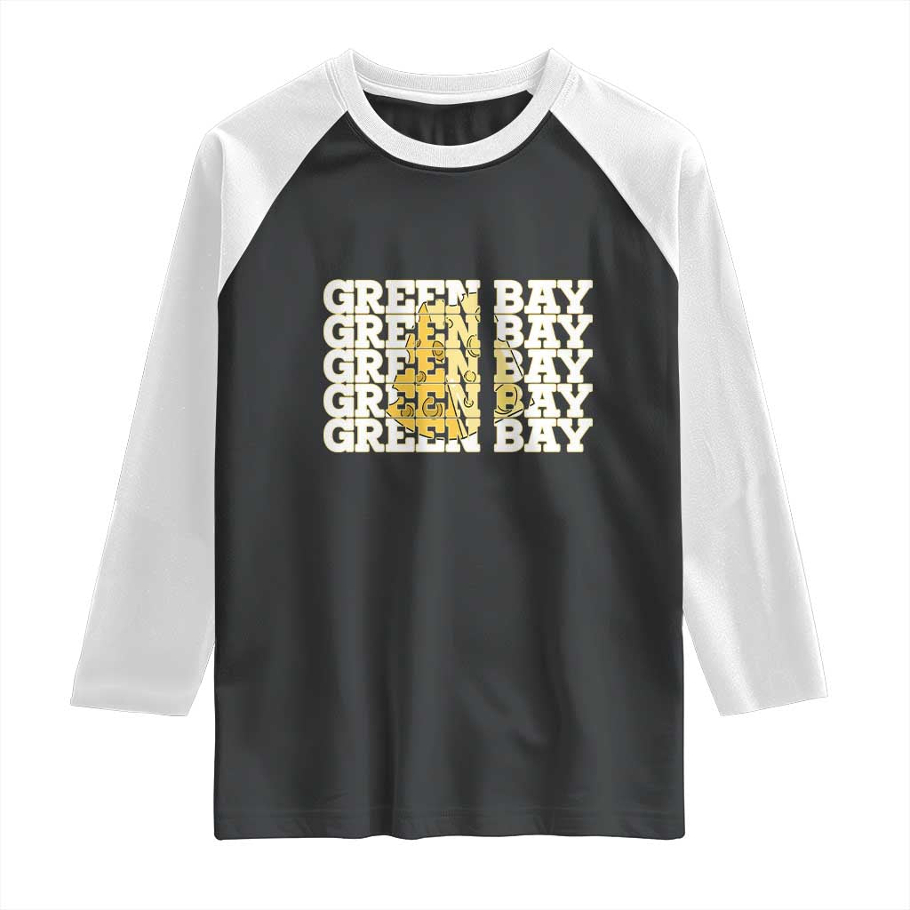 Green Bay Football Fan Cheese Lover Raglan Shirt Supporter Gift Idea TS12 Black White Print Your Wear