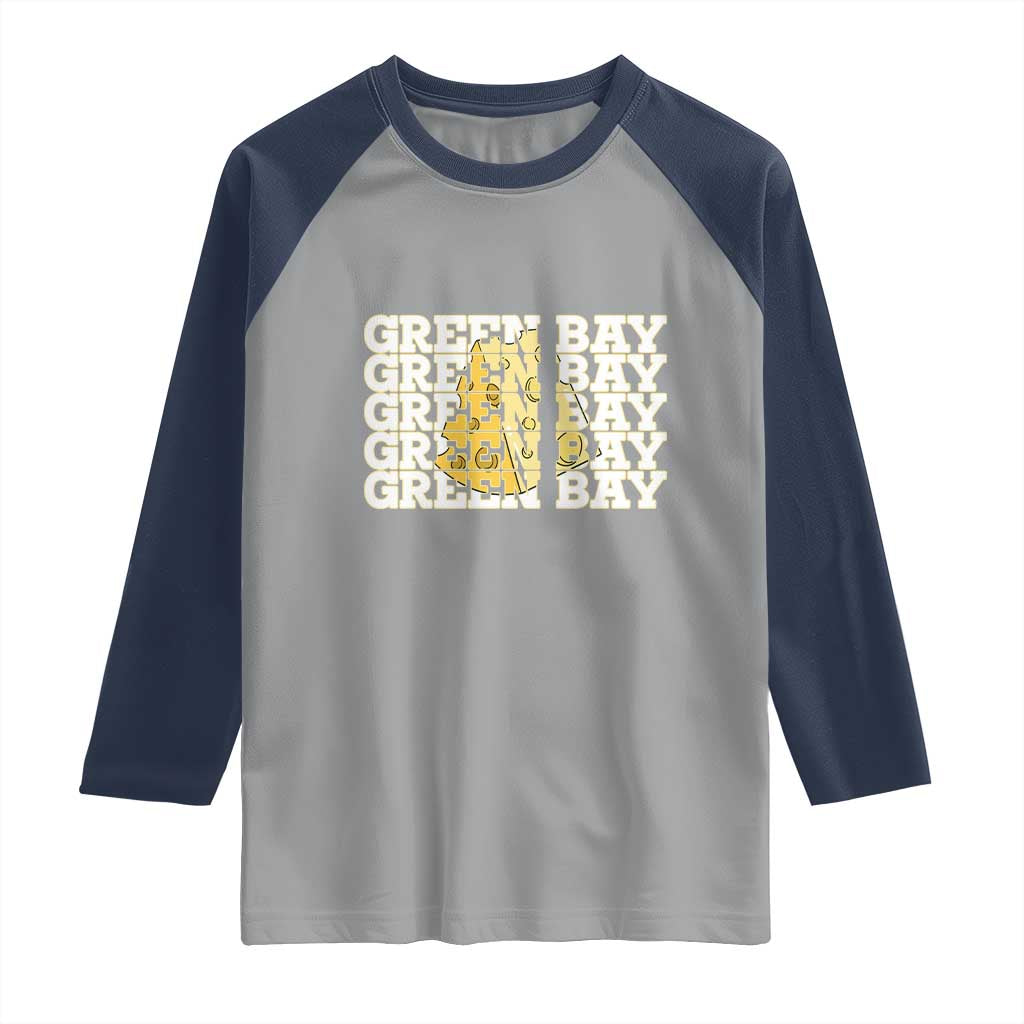 Green Bay Football Fan Cheese Lover Raglan Shirt Supporter Gift Idea TS12 Sport Gray Navy Print Your Wear