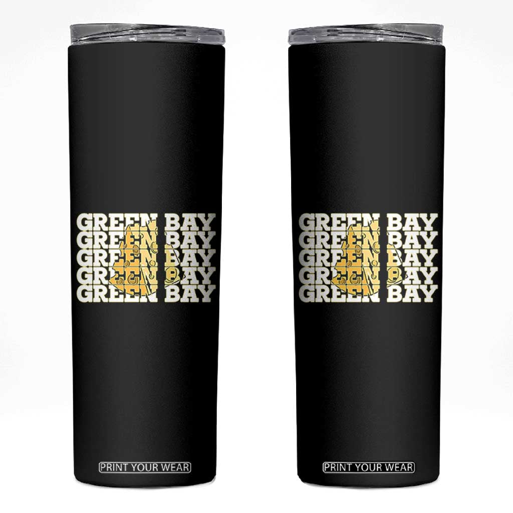 Green Bay Football Fan Cheese Lover Skinny Tumbler Supporter Gift Idea TS12 Black Print Your Wear