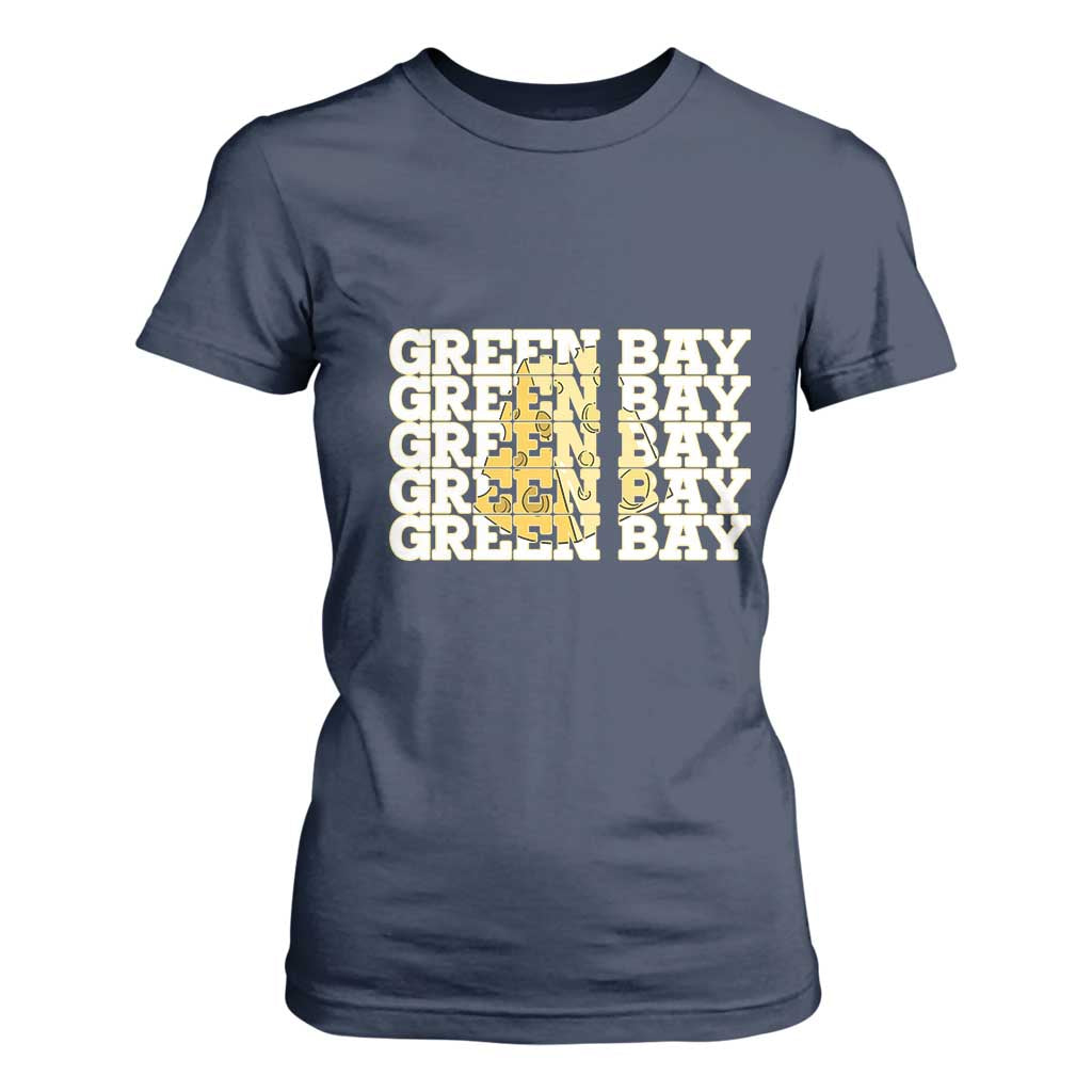 Green Bay Football Fan Cheese Lover T Shirt For Women Supporter Gift Idea TS12 Navy Print Your Wear
