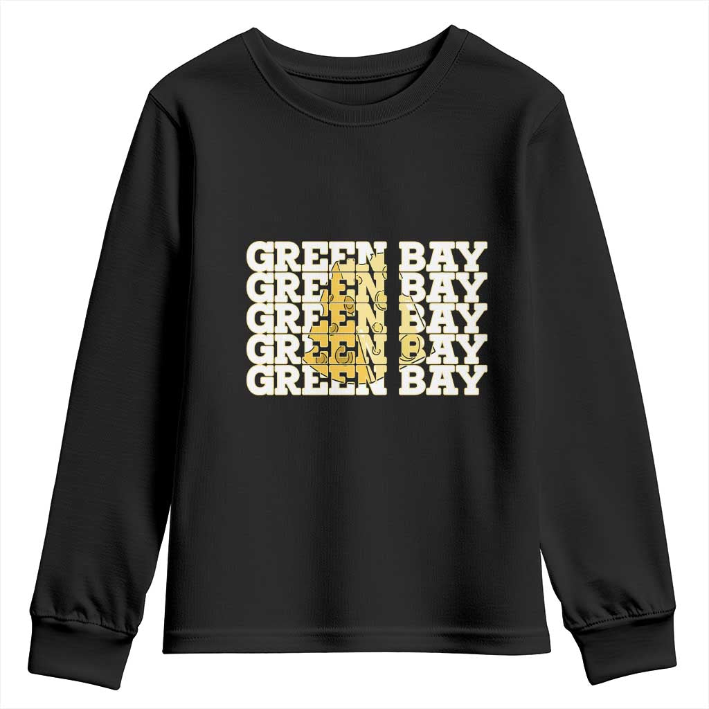 Green Bay Football Fan Cheese Lover Youth Sweatshirt Supporter Gift Idea TS12 Black Print Your Wear