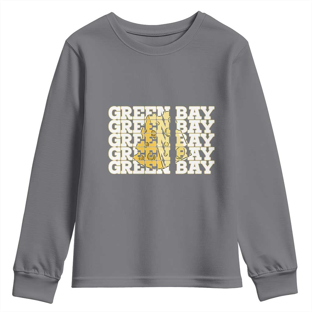 Green Bay Football Fan Cheese Lover Youth Sweatshirt Supporter Gift Idea TS12 Charcoal Print Your Wear