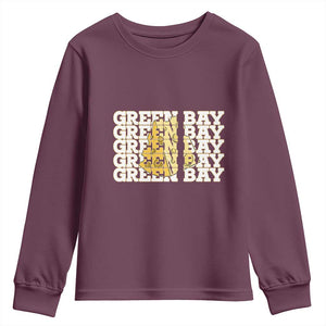Green Bay Football Fan Cheese Lover Youth Sweatshirt Supporter Gift Idea TS12 Maroon Print Your Wear