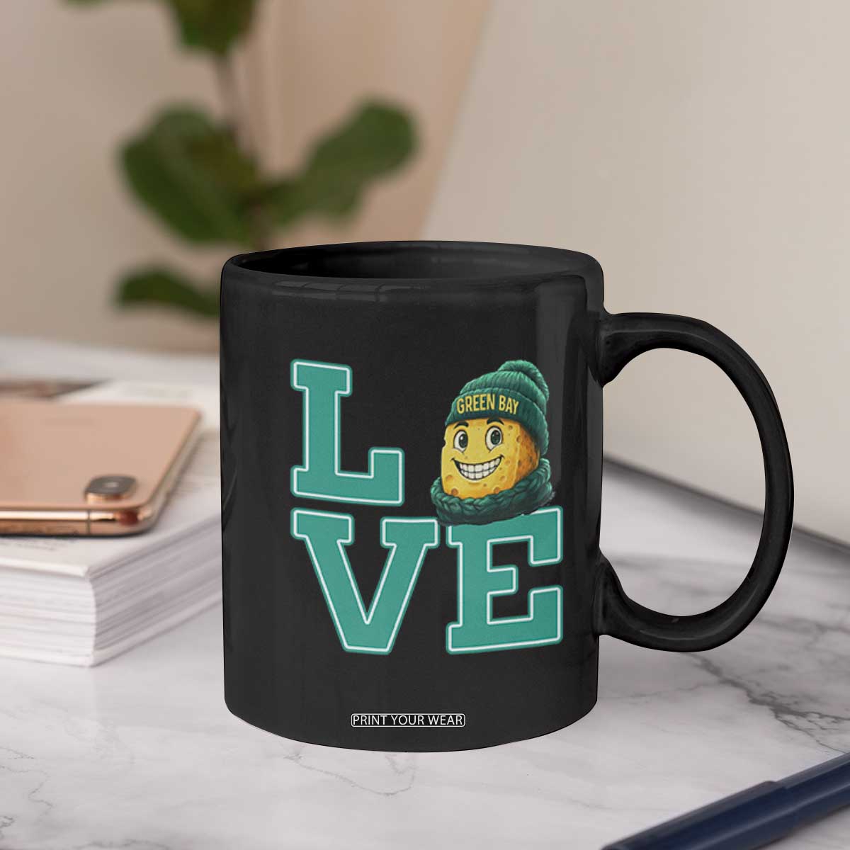 Green Bay Cheesehead Coffee Mug Football Fan Supporter Gift Idea TS12 Print Your Wear