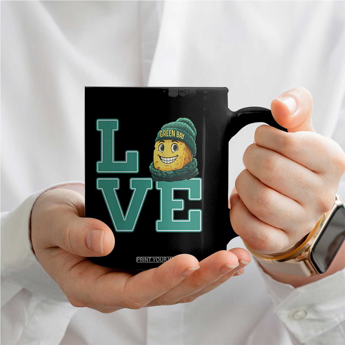 Green Bay Cheesehead Coffee Mug Football Fan Supporter Gift Idea TS12 Print Your Wear