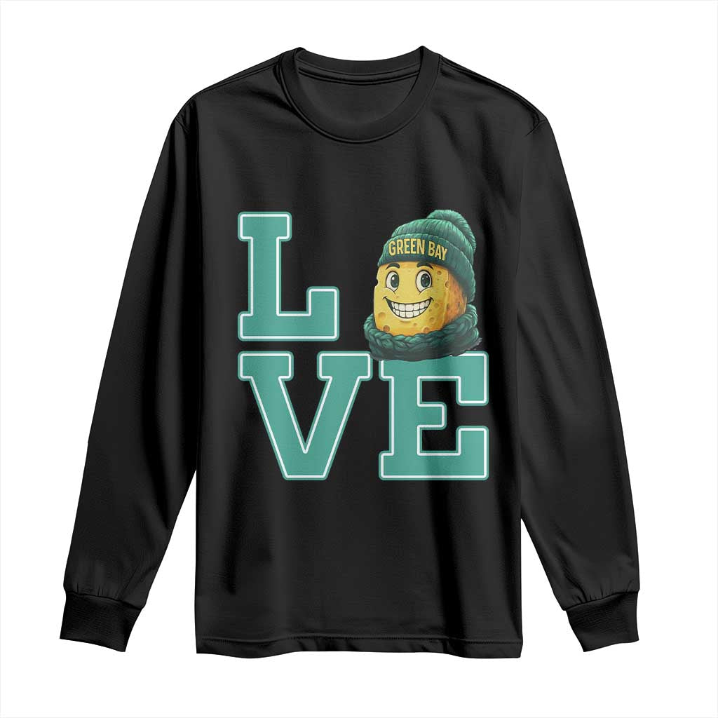 Green Bay Cheesehead Long Sleeve Shirt Football Fan Supporter Gift Idea TS12 Black Print Your Wear