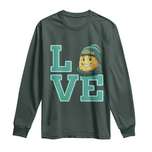 Green Bay Cheesehead Long Sleeve Shirt Football Fan Supporter Gift Idea TS12 Dark Forest Green Print Your Wear