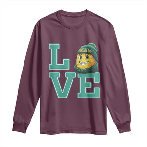 Green Bay Cheesehead Long Sleeve Shirt Football Fan Supporter Gift Idea TS12 Maroon Print Your Wear