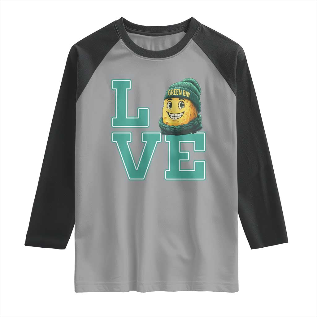 Green Bay Cheesehead Raglan Shirt Football Fan Supporter Gift Idea TS12 Sport Gray Black Print Your Wear