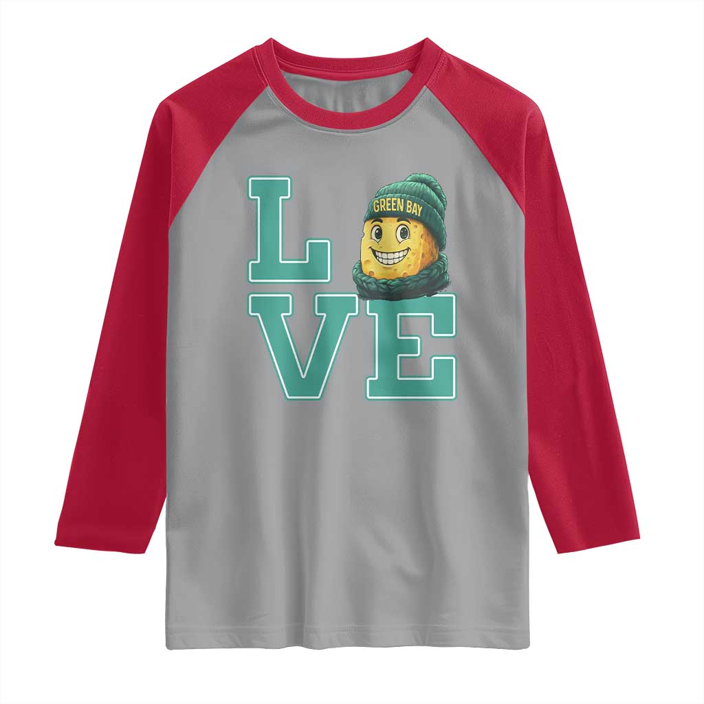 Green Bay Cheesehead Raglan Shirt Football Fan Supporter Gift Idea TS12 Sport Gray Red Print Your Wear