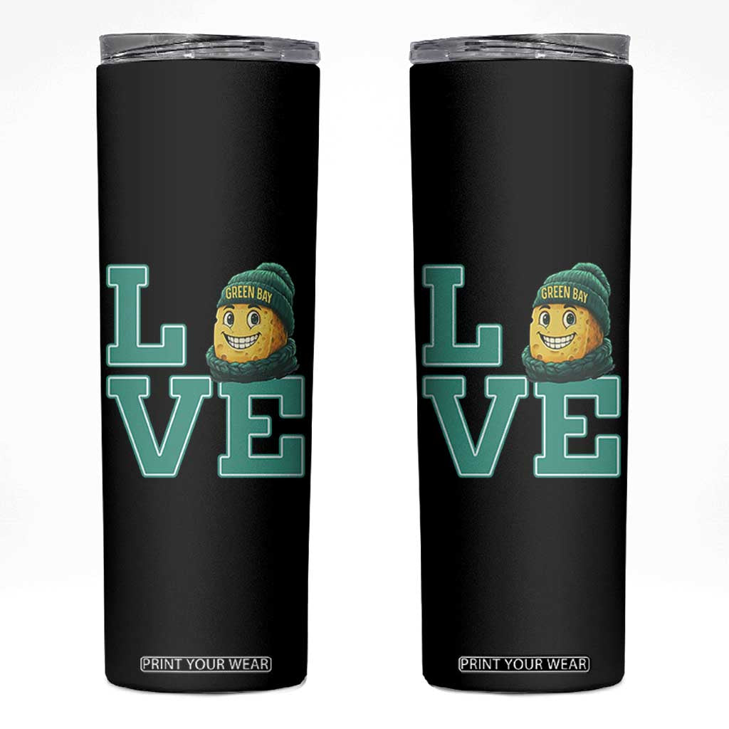 Green Bay Cheesehead Skinny Tumbler Football Fan Supporter Gift Idea TS12 Black Print Your Wear