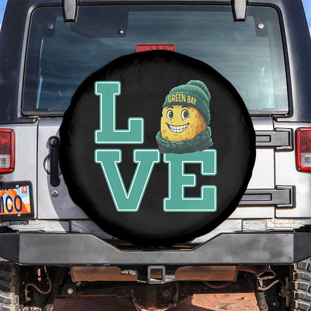 Green Bay Cheesehead Spare Tire Cover Football Fan Supporter Gift Idea TS12 No hole Black Print Your Wear