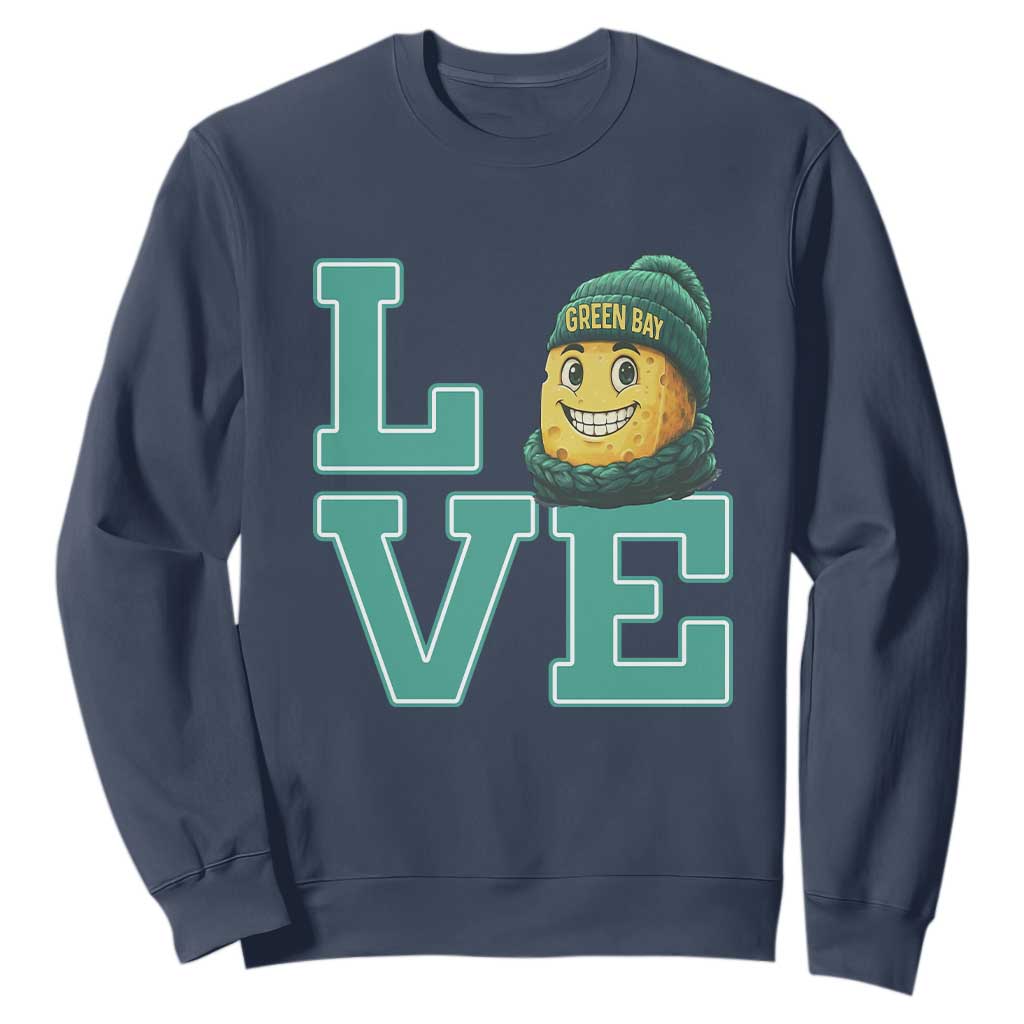 Green Bay Cheesehead Sweatshirt Football Fan Supporter Gift Idea TS12 Navy Print Your Wear