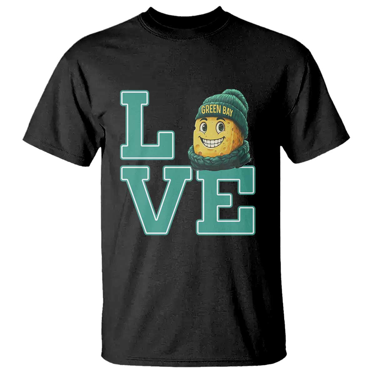 Green Bay Cheesehead T Shirt Football Fan Supporter Gift Idea TS12 Black Print Your Wear