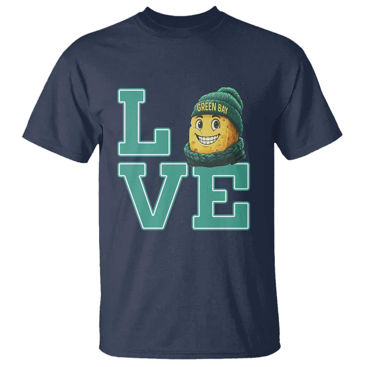 Green Bay Cheesehead T Shirt Football Fan Supporter Gift Idea TS12 Navy Print Your Wear