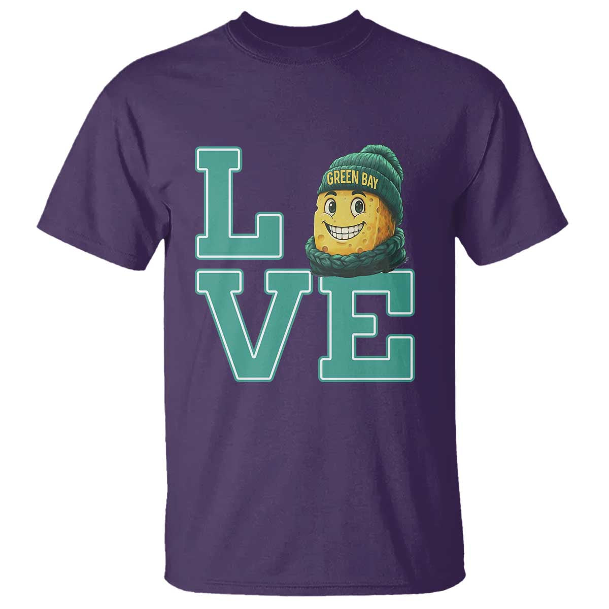 Green Bay Cheesehead T Shirt Football Fan Supporter Gift Idea TS12 Purple Print Your Wear