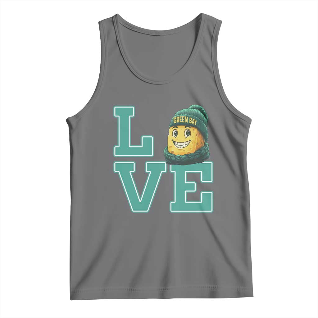 Green Bay Cheesehead Tank Top Football Fan Supporter Gift Idea TS12 Black Heather Print Your Wear