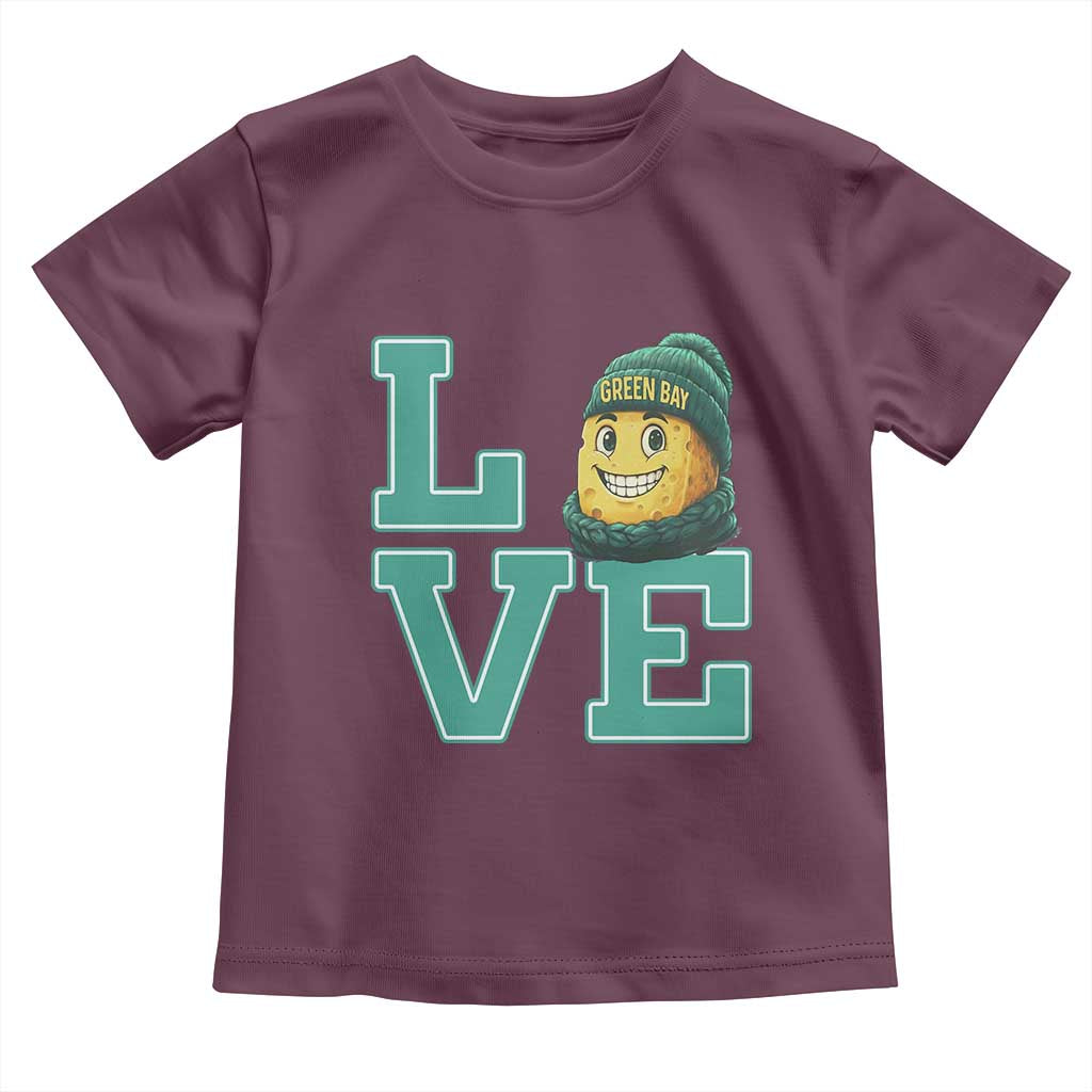 Green Bay Cheesehead Toddler T Shirt Football Fan Supporter Gift Idea TS12 Maroon Print Your Wear