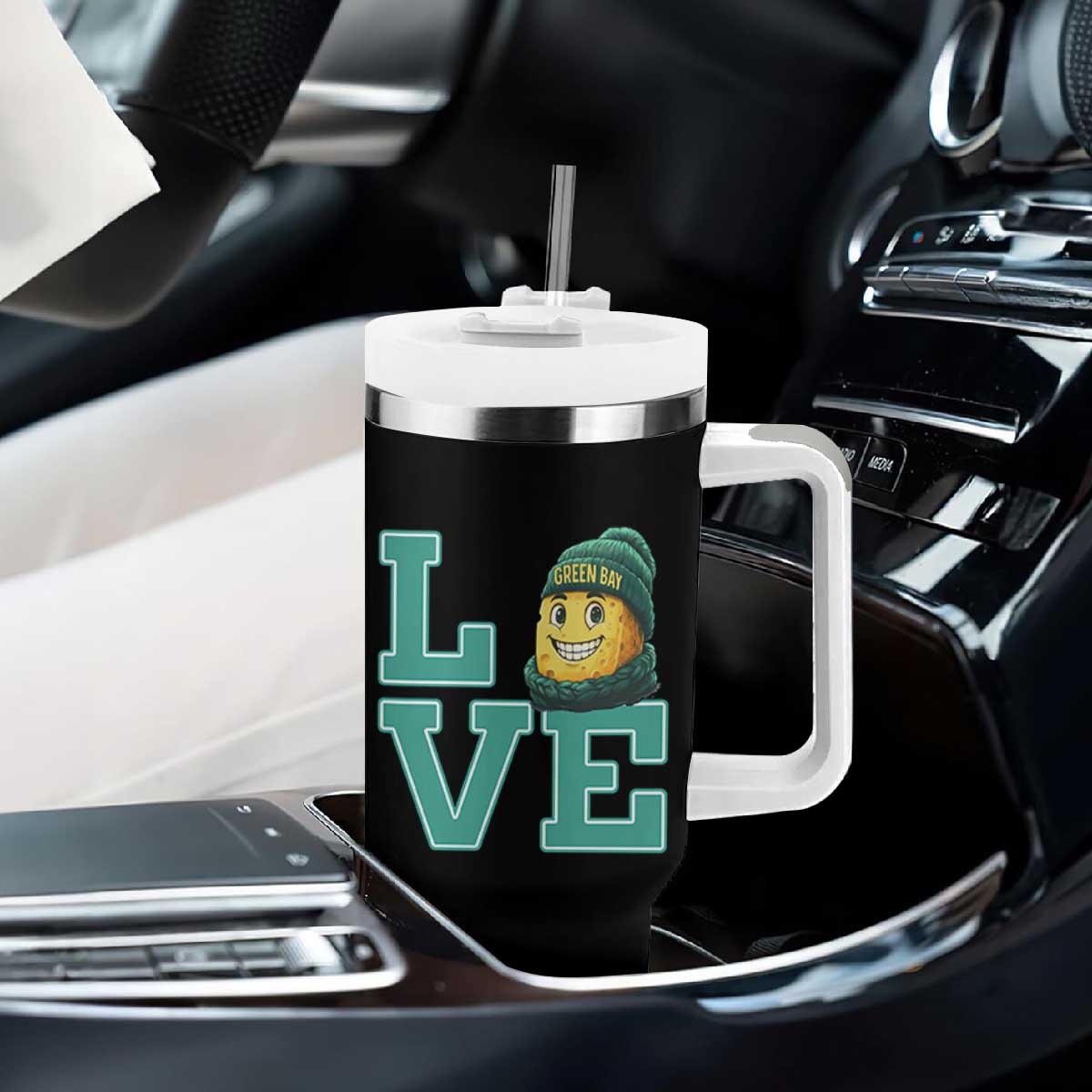 Green Bay Cheesehead Tumbler With Handle Football Fan Supporter Gift Idea TS12 Print Your Wear