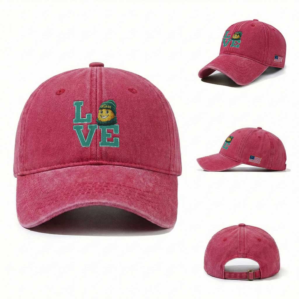 GFF Lover Football Fan Supporter Gift Idea Washed Cotton Baseball Cap TS12 Washed Cap Universal Fit Red Print Your Wear
