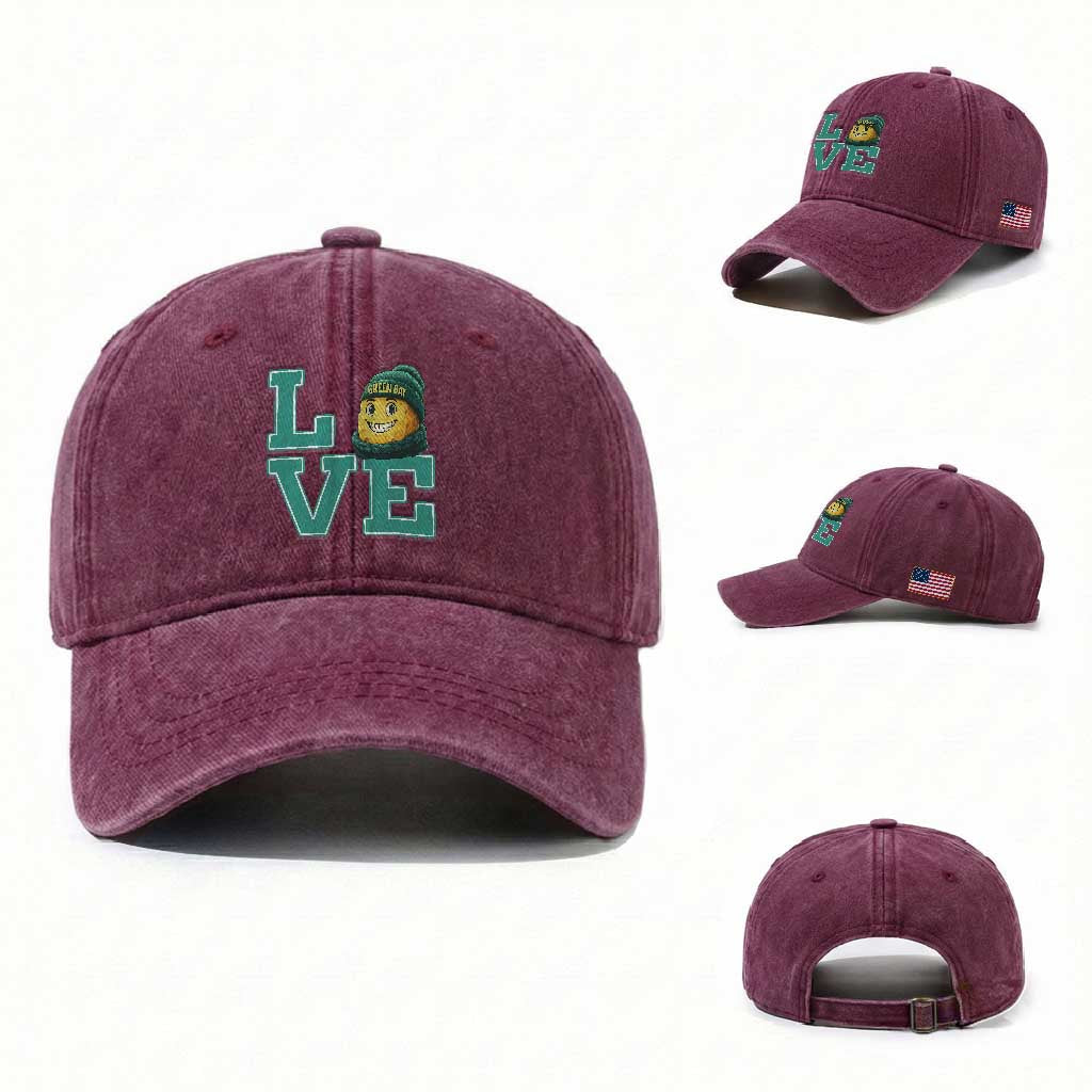 GFF Lover Football Fan Supporter Gift Idea Washed Cotton Baseball Cap TS12 Washed Cap Universal Fit Burgundy Print Your Wear