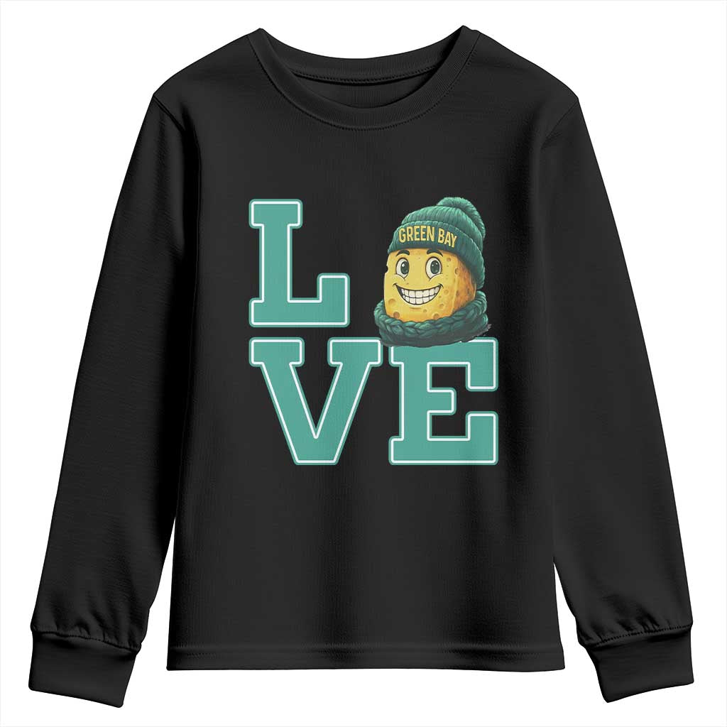 Green Bay Cheesehead Youth Sweatshirt Football Fan Supporter Gift Idea TS12 Black Print Your Wear