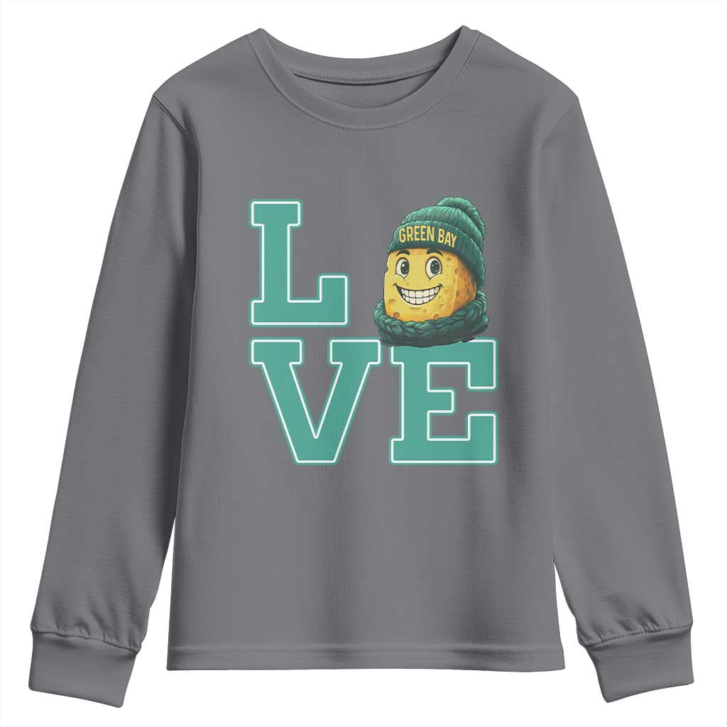 Green Bay Cheesehead Youth Sweatshirt Football Fan Supporter Gift Idea TS12 Charcoal Print Your Wear