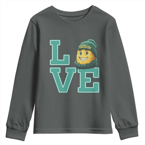 Green Bay Cheesehead Youth Sweatshirt Football Fan Supporter Gift Idea TS12 Dark Heather Print Your Wear