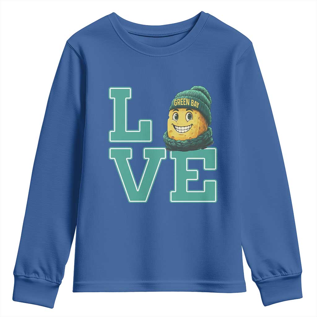 Green Bay Cheesehead Youth Sweatshirt Football Fan Supporter Gift Idea TS12 Royal Blue Print Your Wear