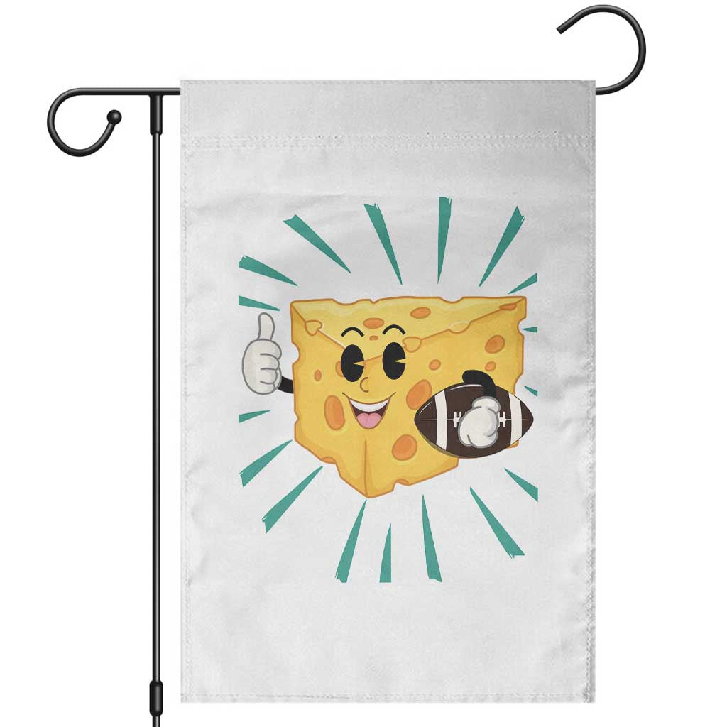 Funny Cheese Head Football Player Sports Gift Idea Garden Flag TS12 White Print Your Wear