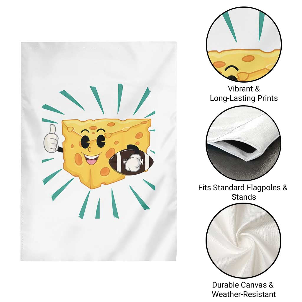 Funny Cheese Head Football Player Sports Gift Idea Garden Flag TS12 Print Your Wear
