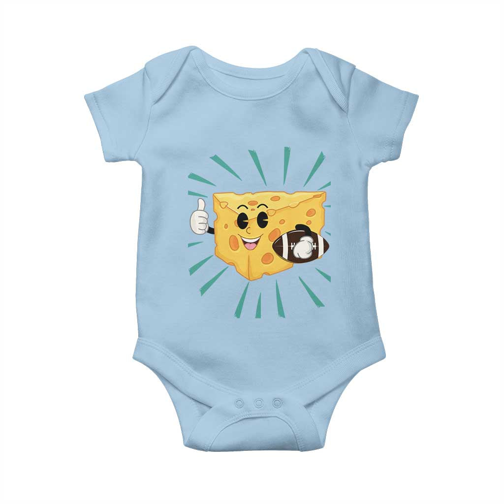 Funny Cheese Head Football Player Sports Gift Idea Baby Onesie TS12 Light Blue Print Your Wear