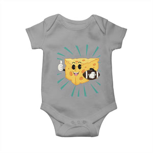 Funny Cheese Head Football Player Sports Gift Idea Baby Onesie TS12 Sport Gray Print Your Wear