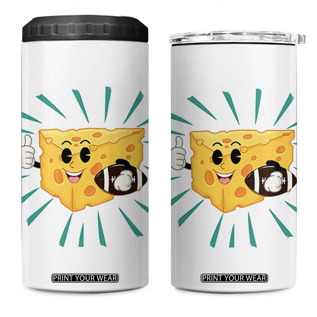 Funny Cheese Head Football Player Sports Gift Idea 4 in 1 Can Cooler Tumbler TS12 One Size: 16 oz White Print Your Wear