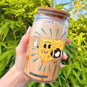 Funny Cheese Head Football Player Sports Gift Idea Glass Can TS12 White Print Your Wear